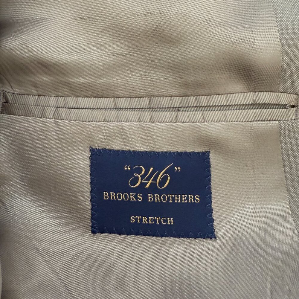 Brooks Brothers 346 Wool Sport Coat Dinner Jacket Blazer Men's 42L Tan Stretch - Picture 12 of 14